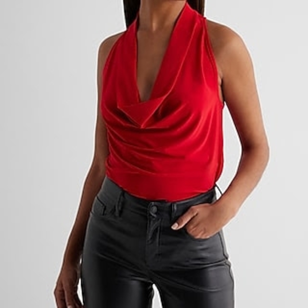 Elegant Red Halter Top